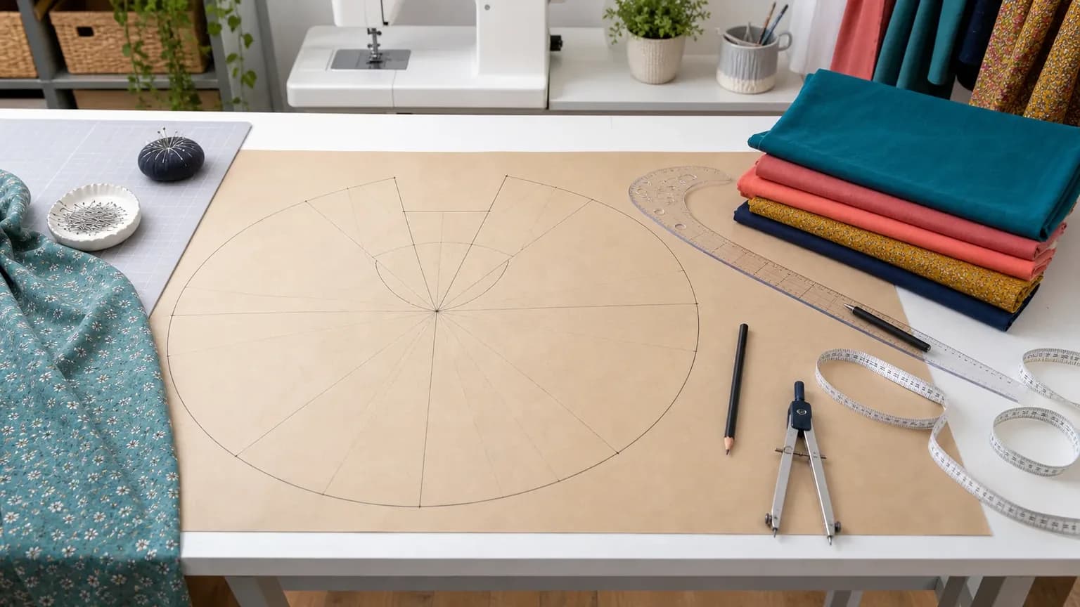 Circle skirt pattern making guide: measurement to cutting plan