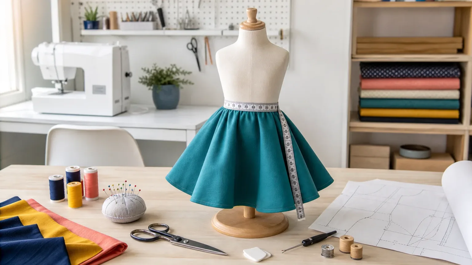 Kids circle skirt measurement guide without age charts